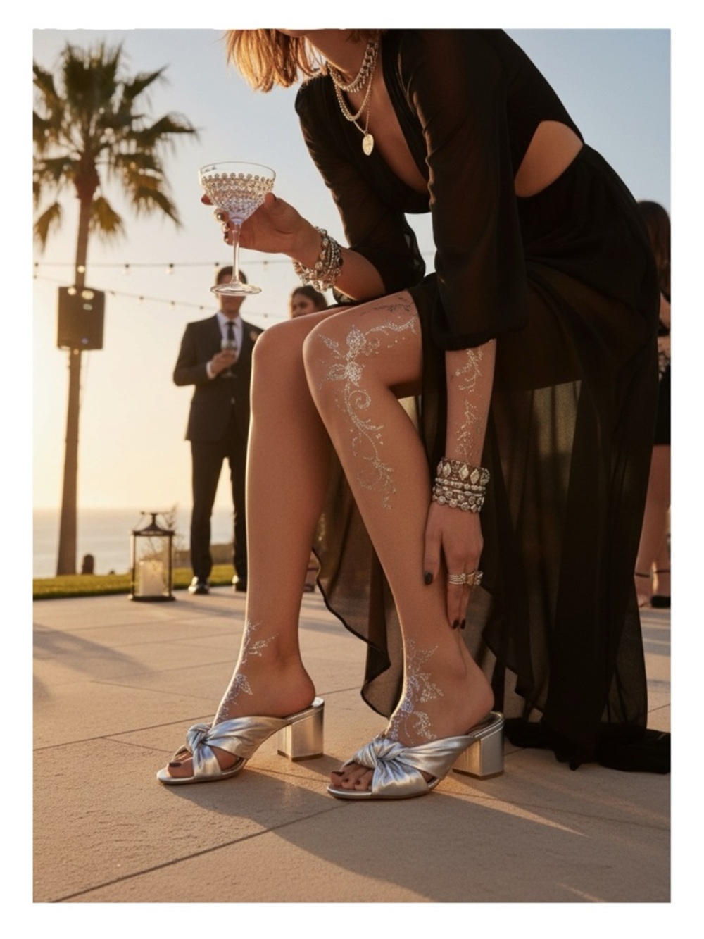 Schutz x Anthropologie ༄ Mindy Mid Block Heels ༄ Metallic Silver Leather ༄ 6.5M